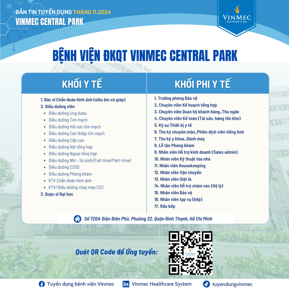 Vinmec Central Park Tuyển Dụng